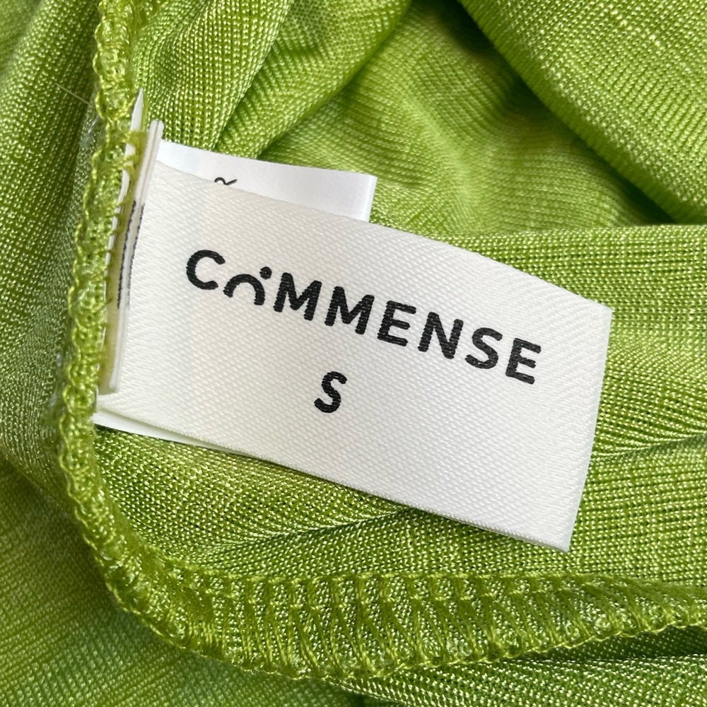 COMMENSE • Lime Green Exaggerated Long Sleeve Collared Button-Down Shirt, S - Picture 15 of 16